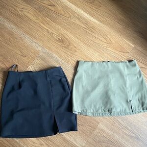 Aeropostale Black and Olive Green Mini Skirts - Set of 2